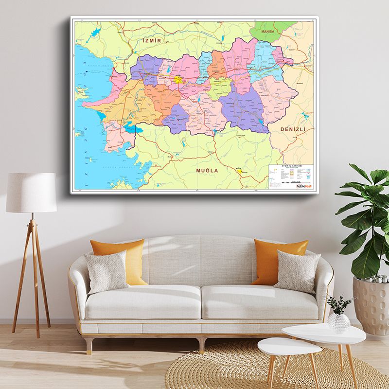 Harita Kanvas Tablo 50