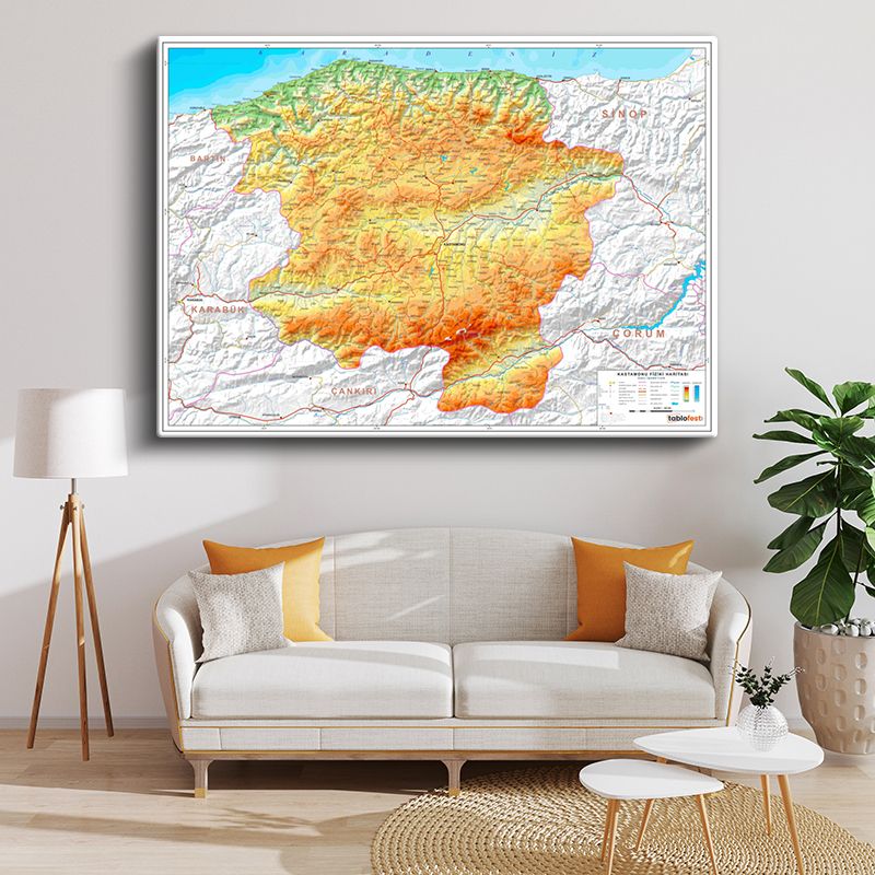 Harita Kanvas Tablo 105