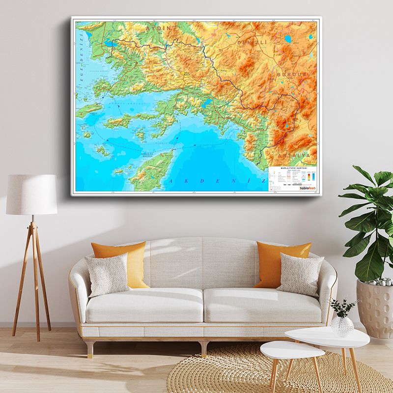 Harita Kanvas Tablo 129