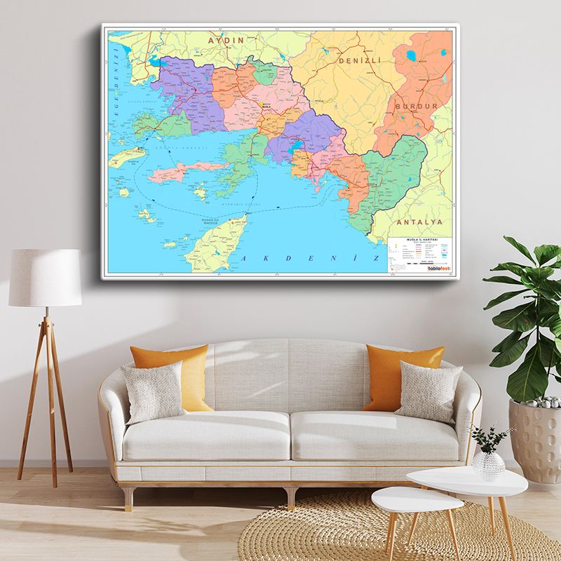 Harita Kanvas Tablo 130