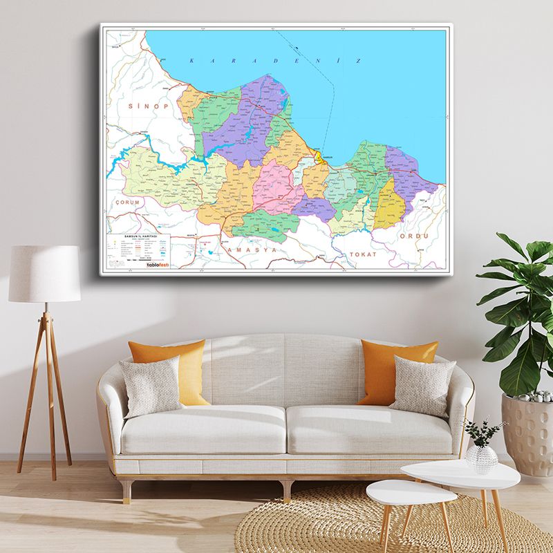 Harita Kanvas Tablo 140