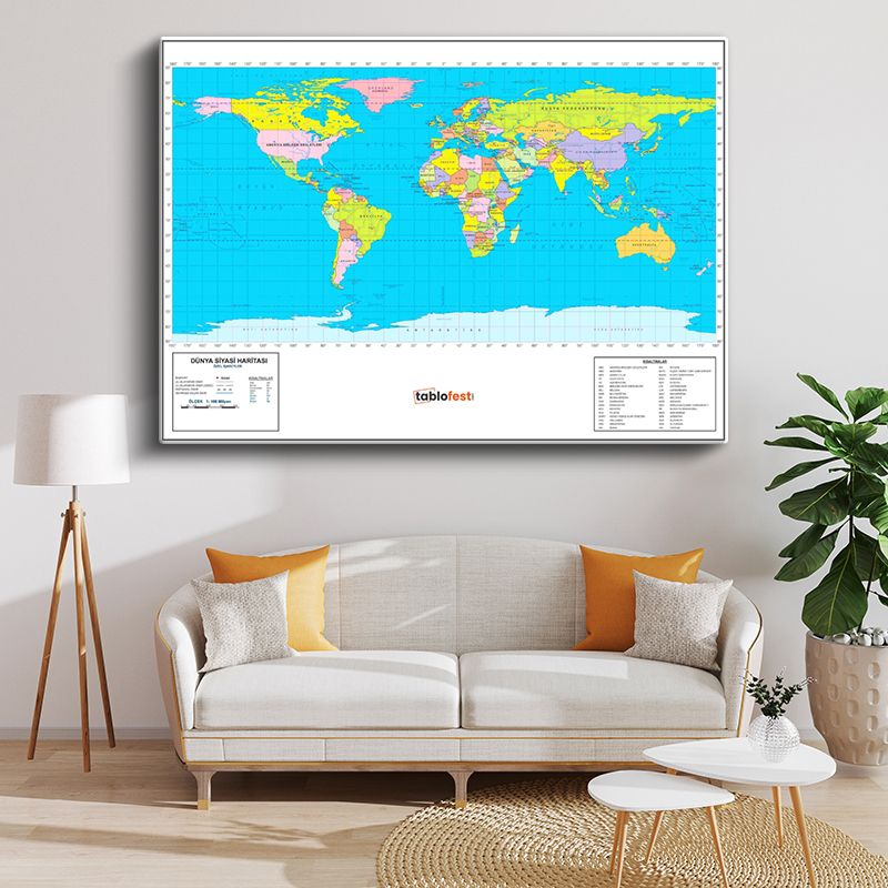 Harita Kanvas Tablo 170